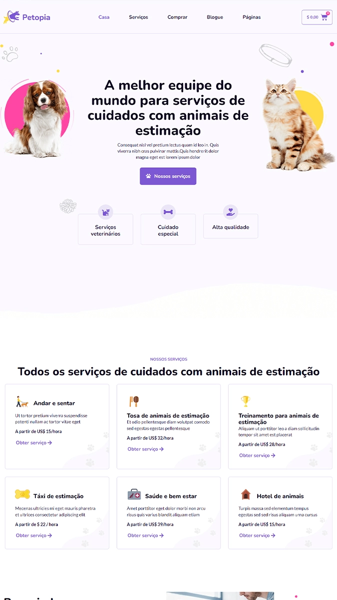 página de exemplo