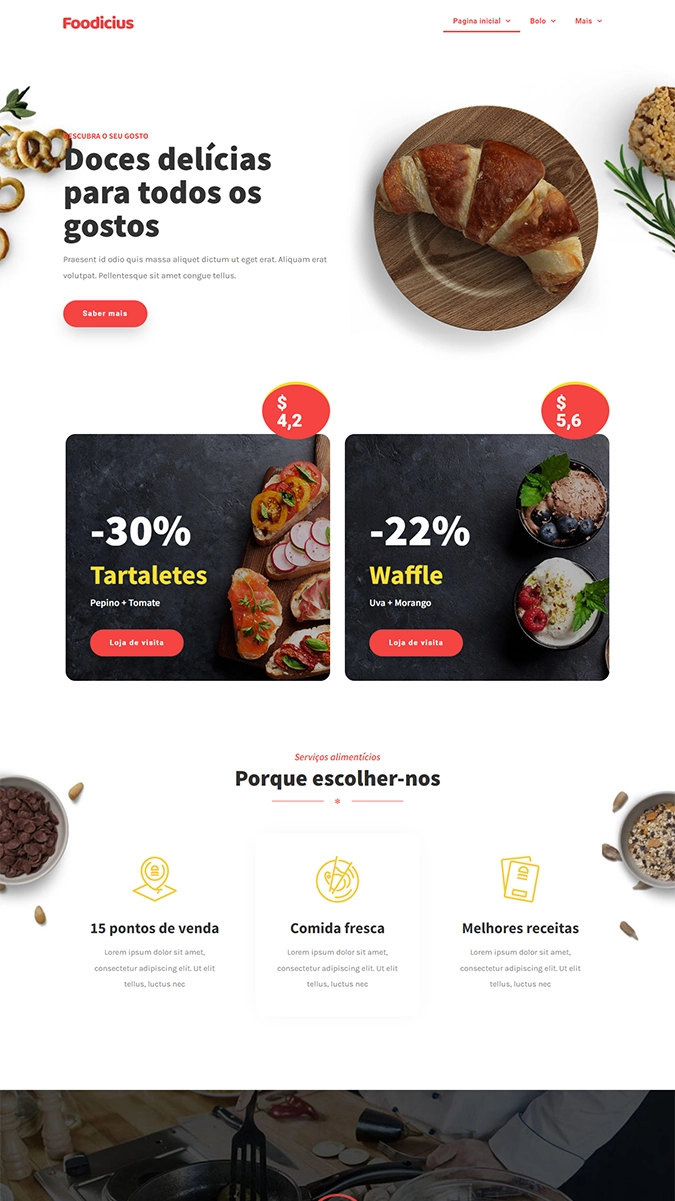página de exemplo