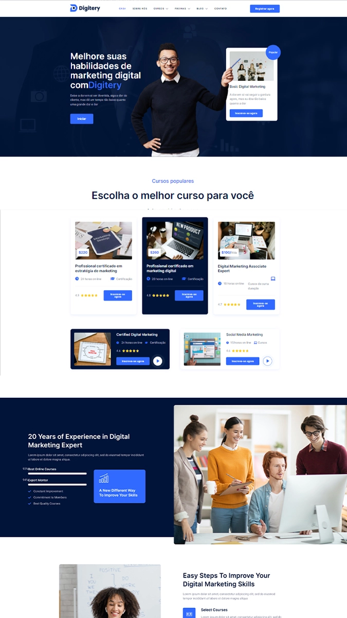 página de exemplo